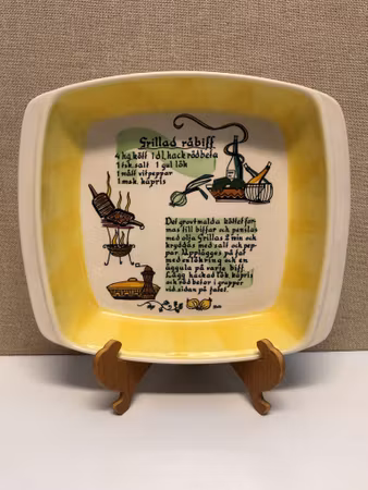 GEORG WIDE. Dish, porcelain, "Grilled", Deco Hälsingborg, Sweden.