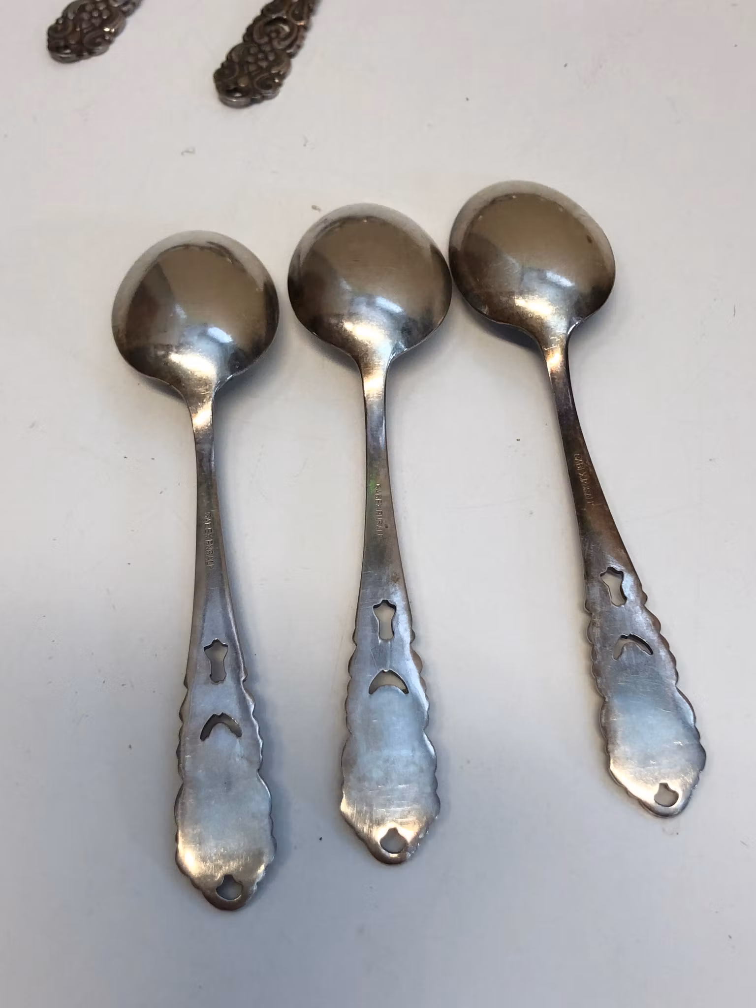 DESSERTSKEDAR 11 st. nysilver, Guldsmeds Aktiebolaget, 1900-tal.