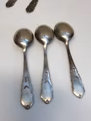 DESSERT SPOONS 11 pcs. nickel silver, Guldsmeds Aktiebolaget, 20th century.