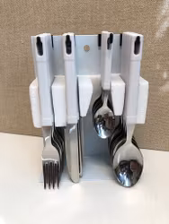 CUTLERY 24 pieces + WALL HOLDER, metal/plastic, "Tango Abs", abert, Italy.