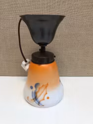 TAKLAMPA, metall/glas, 1930/40-tal.