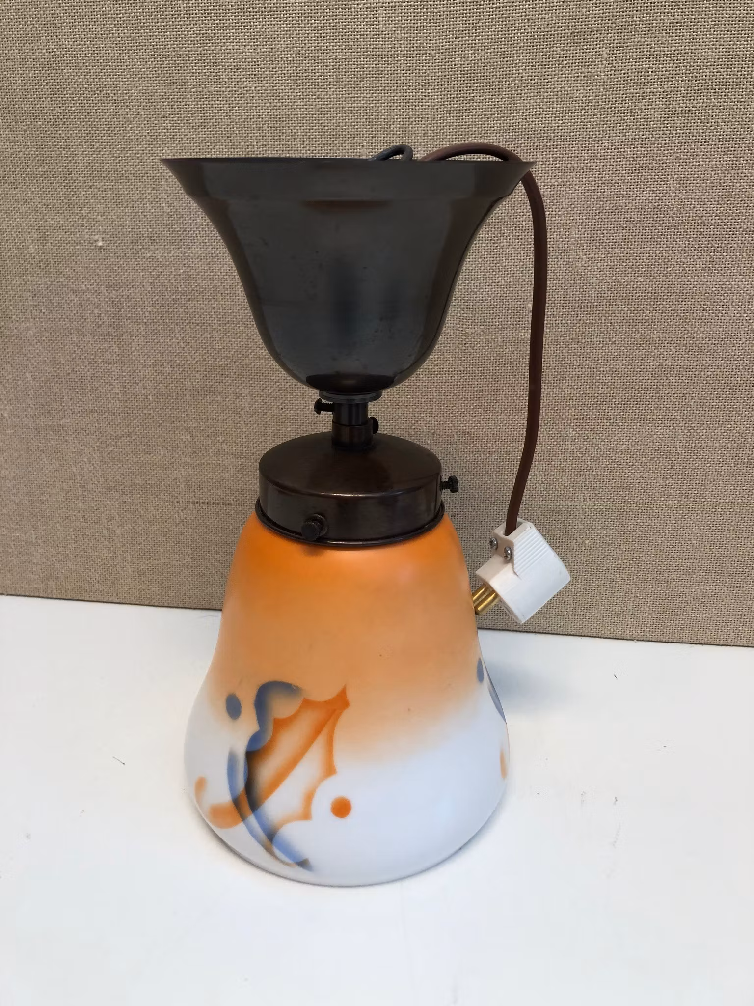 TAKLAMPA, metall/glas, 1930/40-tal.