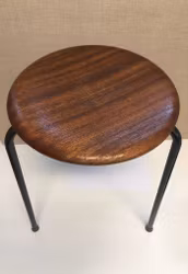 Stool, teak/metal, 1950s/60s.