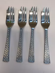 CAKE FORKS 4 pcs. stainless chromium plate, Sheffield, England.