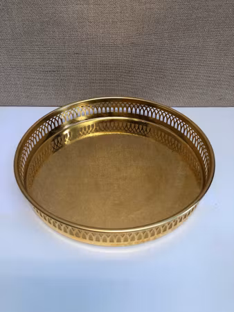 Tray, gilded metal, late 20th century.