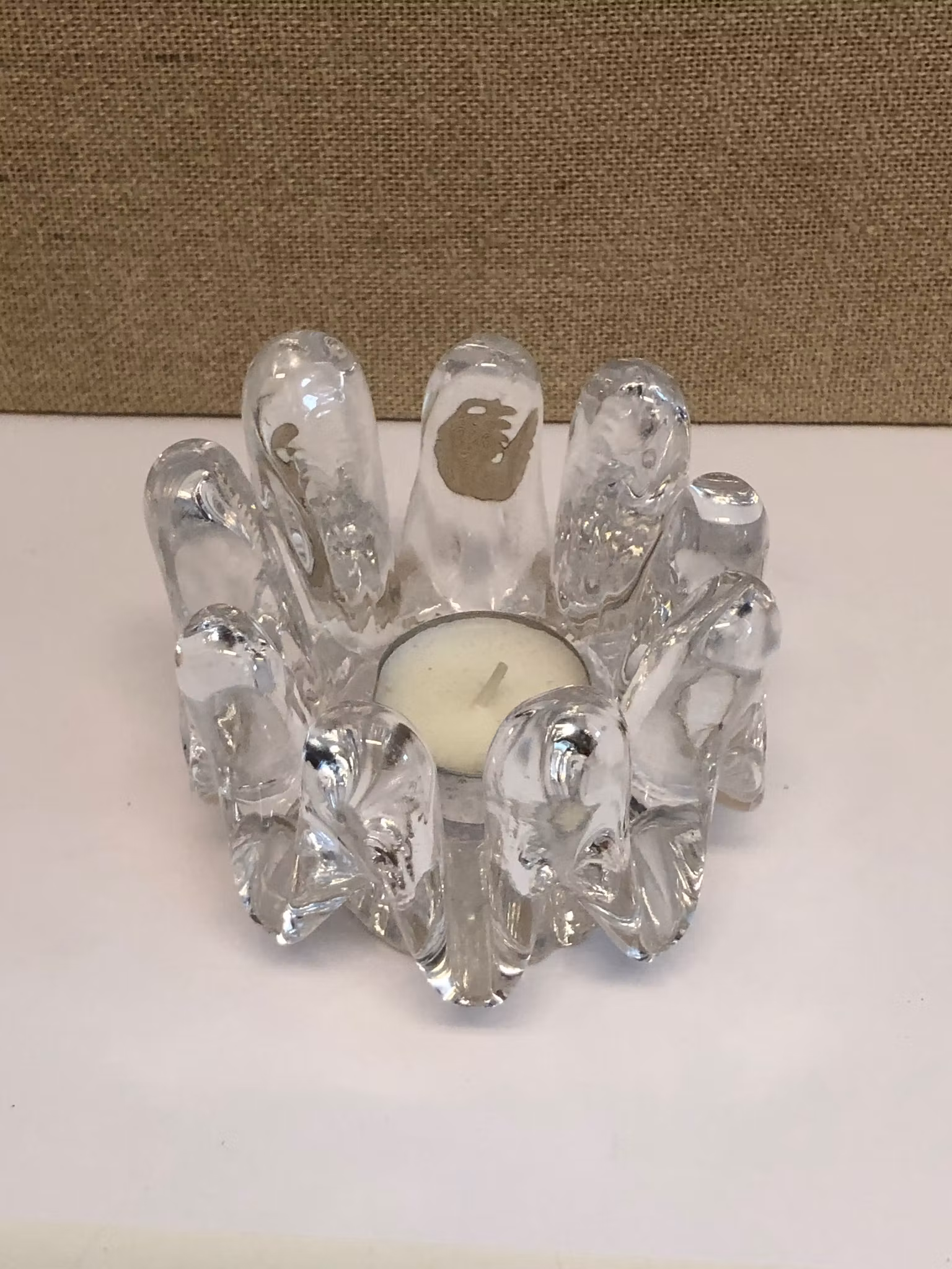 GÖRAN WÄRFF. Ljuslykta, glas, "Sunflower", Kosta.