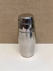 LUIGI MASSONI/CARLO MAZZERI. Cocktail shaker, stainless steel, Alfra, Italy