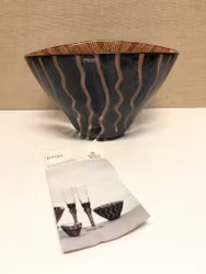 MONICA BACKSTRÖM. Bowl, hand-painted glass, "Tonga", signed, Kosta Boda.