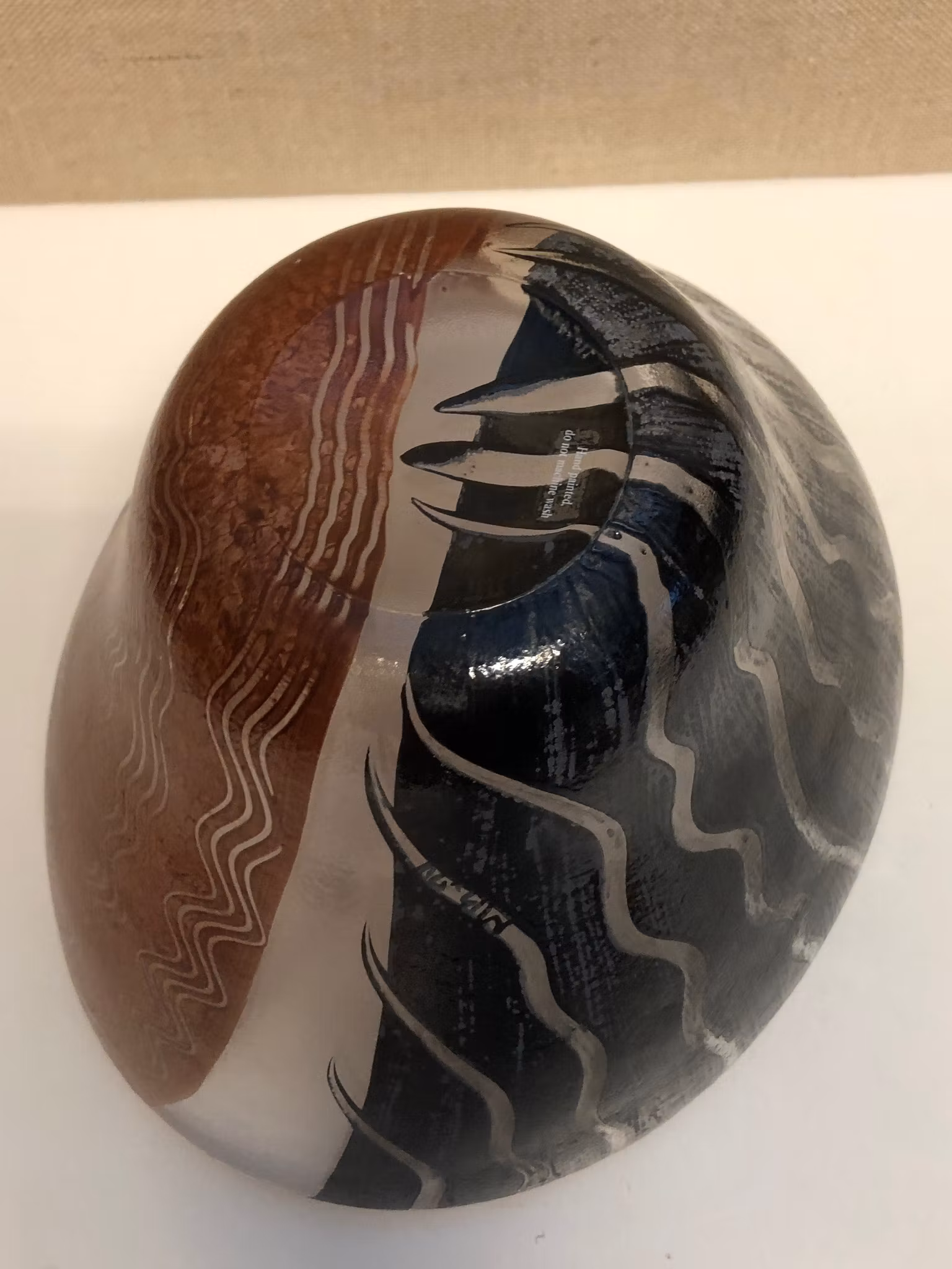 MONICA BACKSTRÖM. Skål, handmålat glas,"Tonga",  signerad, Kosta Boda.