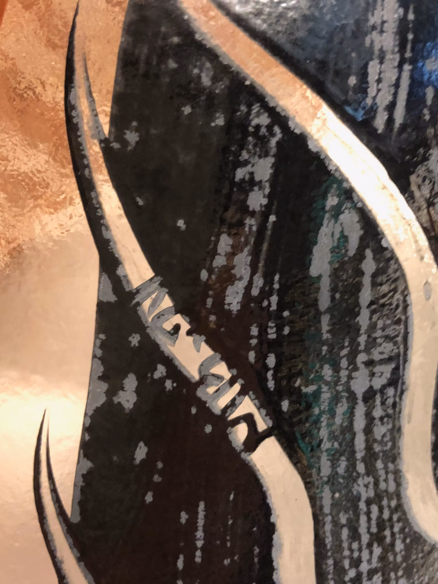 MONICA BACKSTRÖM. Skål, handmålat glas,"Tonga",  signerad, Kosta Boda.