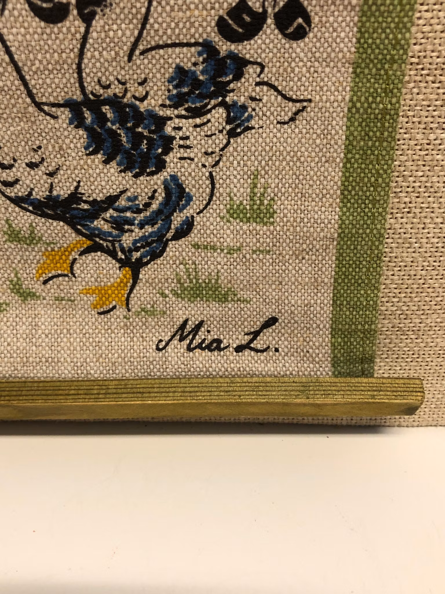 MIA LEIJONMARCK. Väggbonad, textil, "Sverige karta", 1900-talets andra hälft.