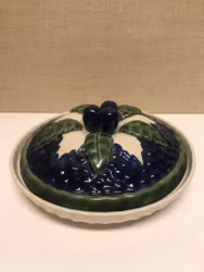 PIE PAN, ceramic, "Blåberg motif", 1980s/90s.
