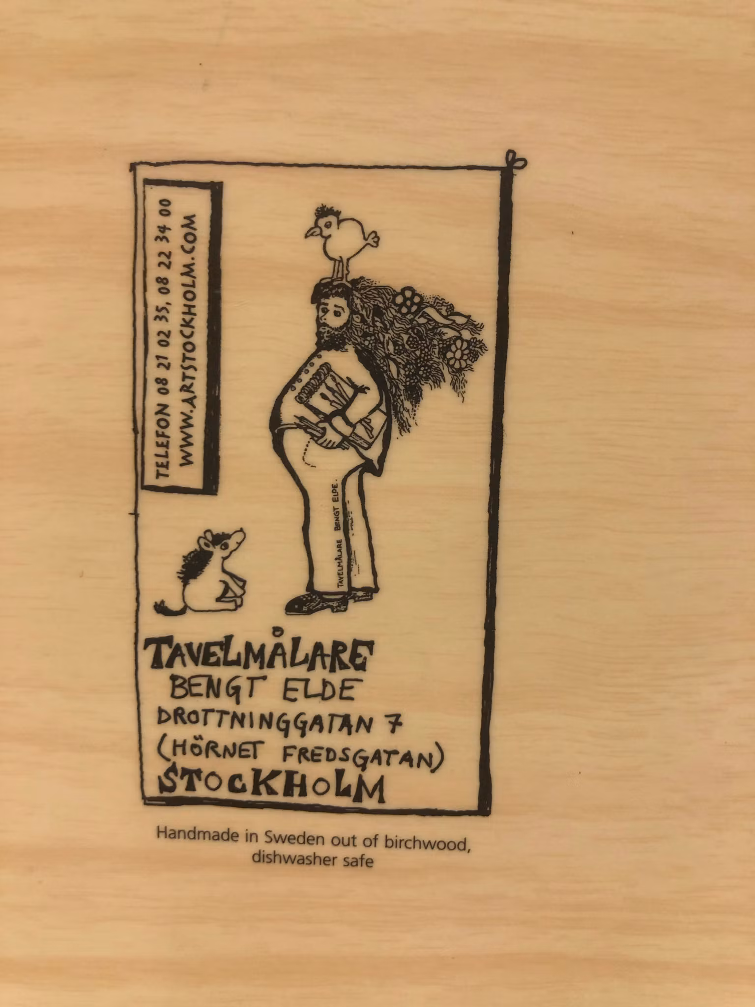 BENGT ELDE. Stor Bricka, Formpressad björkträ, "Stockholms motiv", 19/2000-talet.