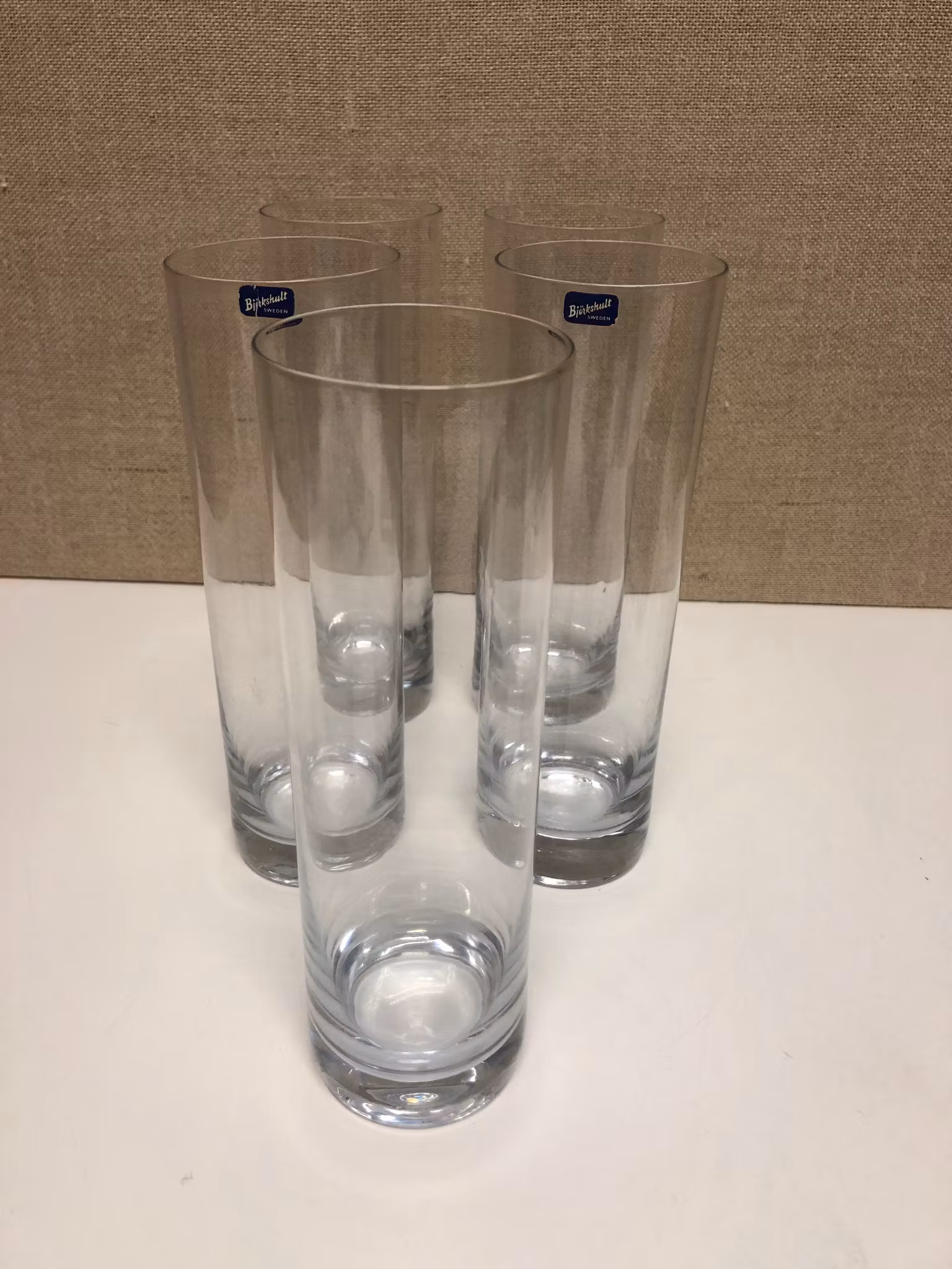 HIGHBALLGLAS 5 st. Björkshults glasbruk, 1900-talets andra hälft.