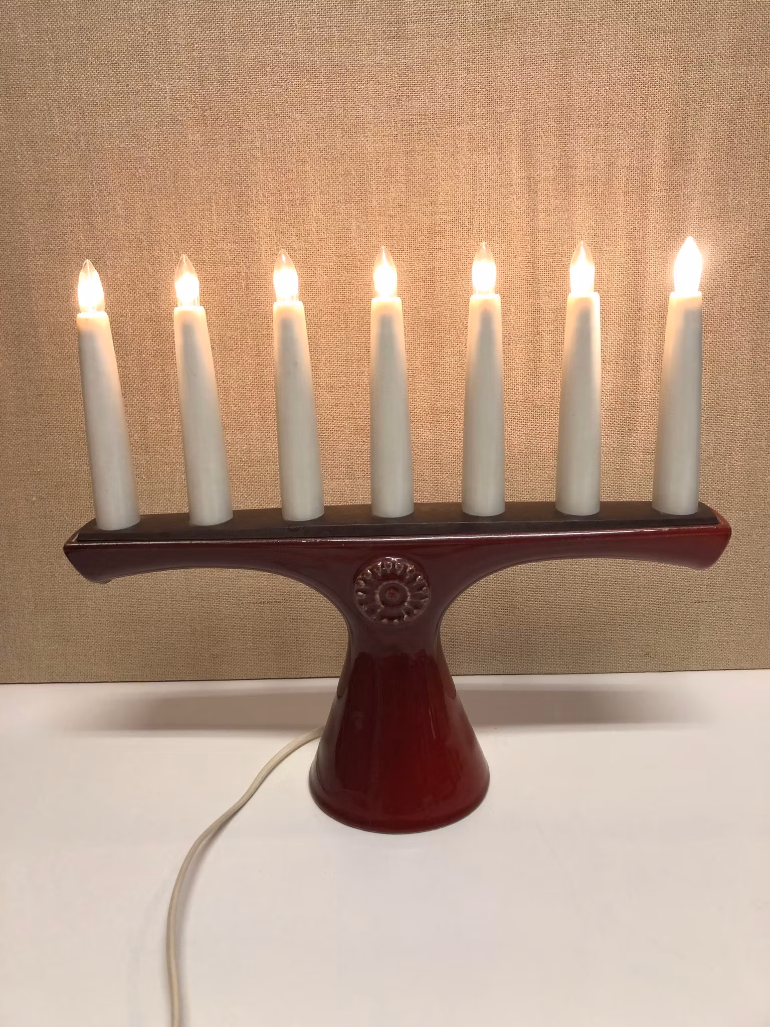 CARL-ARNE BREGER. Adventsljusstake, keramik, Luma 190, 1970-tal.