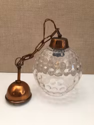 TAKLAMPA, glas/metall, 1900-tal.