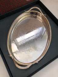 TRAY, silverplate, Scandia Present, Sweden, late 20th century.