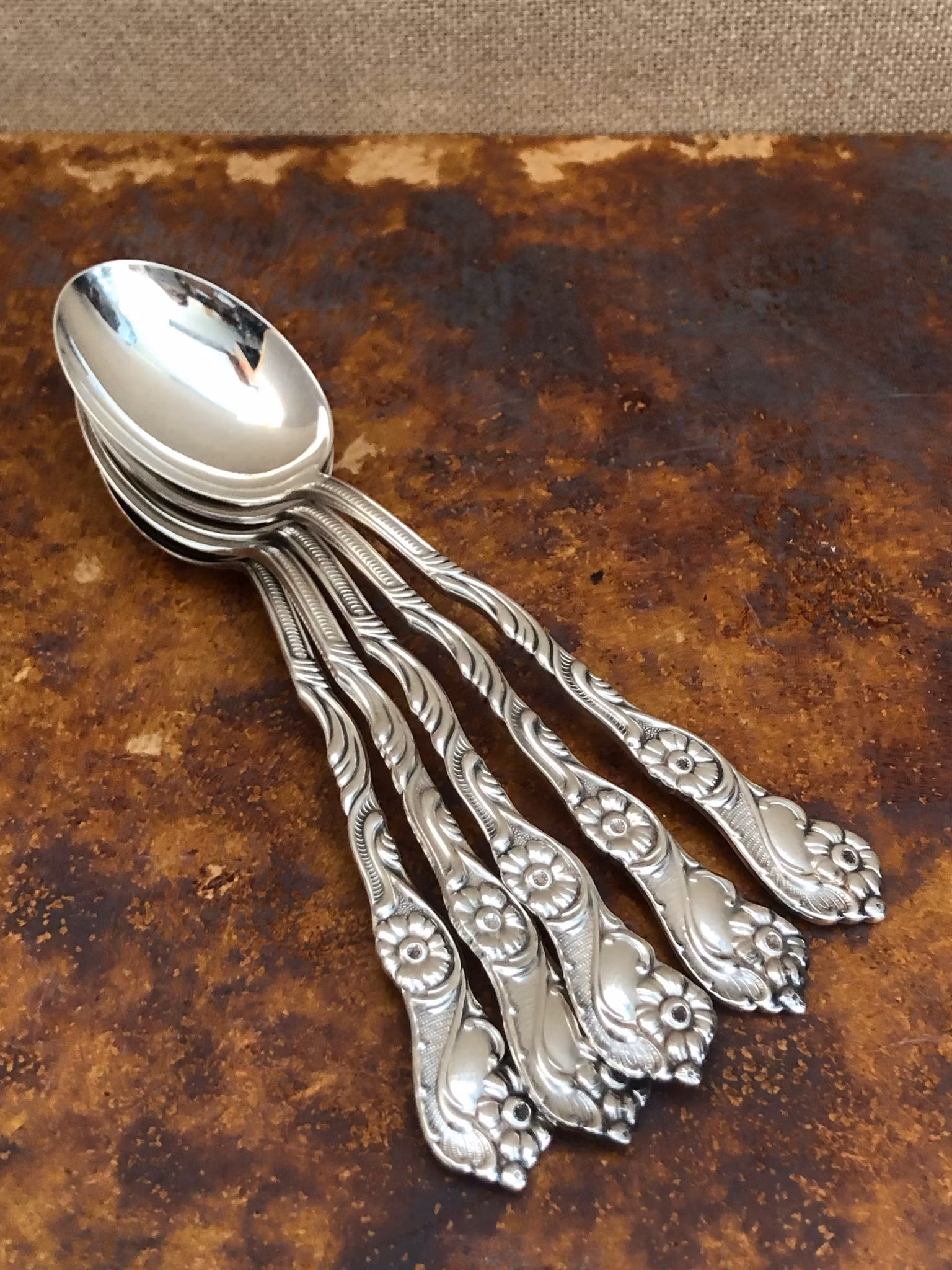 MATSKEDAR 5 st, nysilver, "Amsterdam", 1900-talets andra hälft.