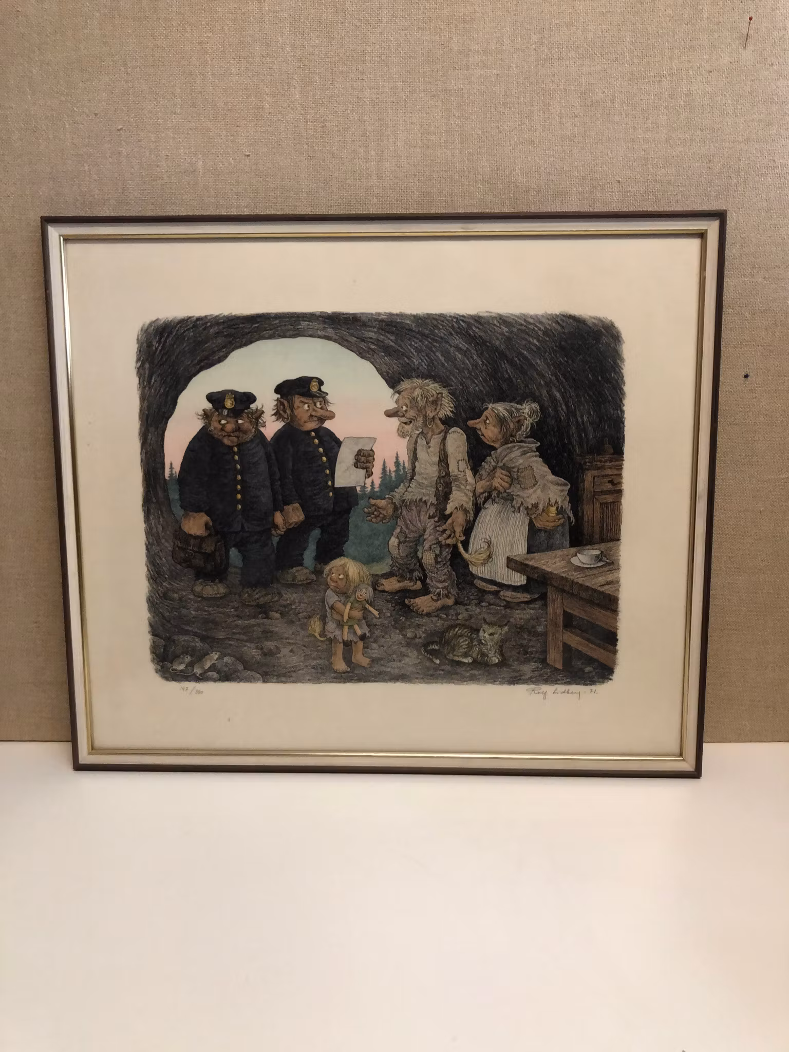 ROLF LIDBERG. "The Survey", lithograph, signed, numbered 147/300 and dated -71.