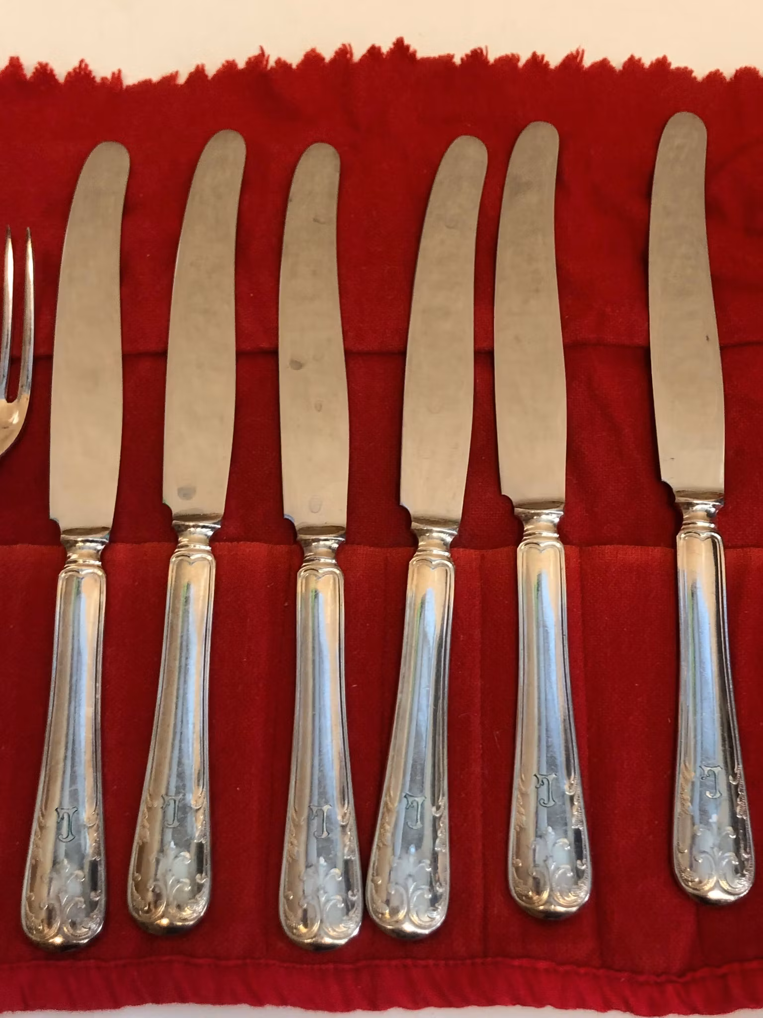 FÖRRÄTTSBESTICK 12 delar, nysilver, "Franska Liljan", Mema.