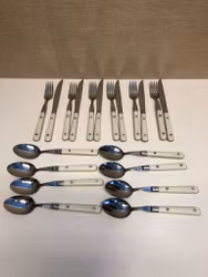MATBESTICK, 20 delar, stainless steel, Melron France, 1900-talets sista kvartal.