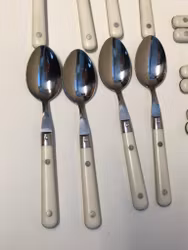 MATBESTICK, 20 delar, stainless steel, Melron France, 1900-talets sista kvartal.