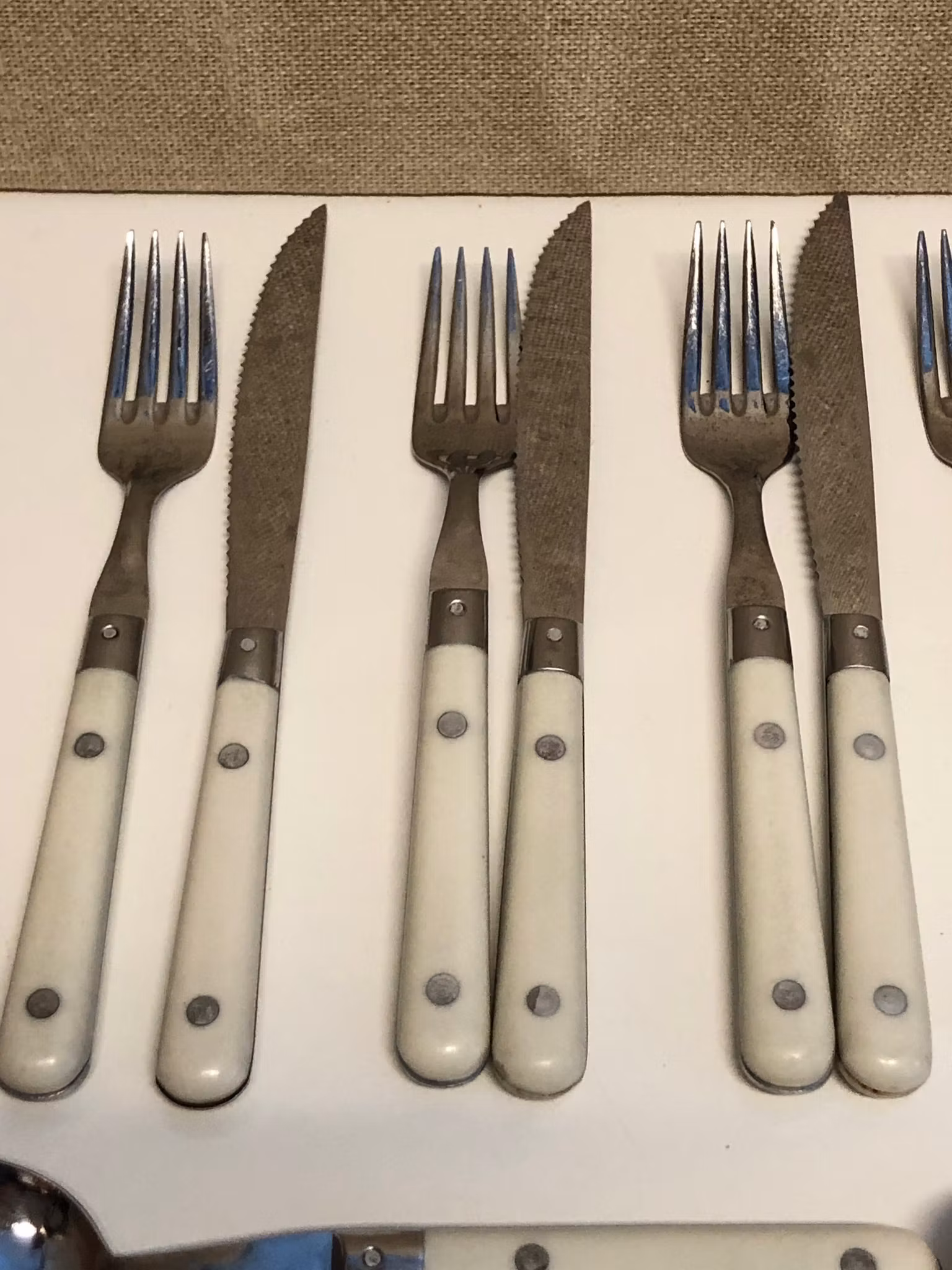 MATBESTICK, 20 delar, stainless steel, Melron France, 1900-talets sista kvartal.