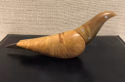LETTER KNIFE, masur birch/metal, monogrammed ER, 19th/20th century.
