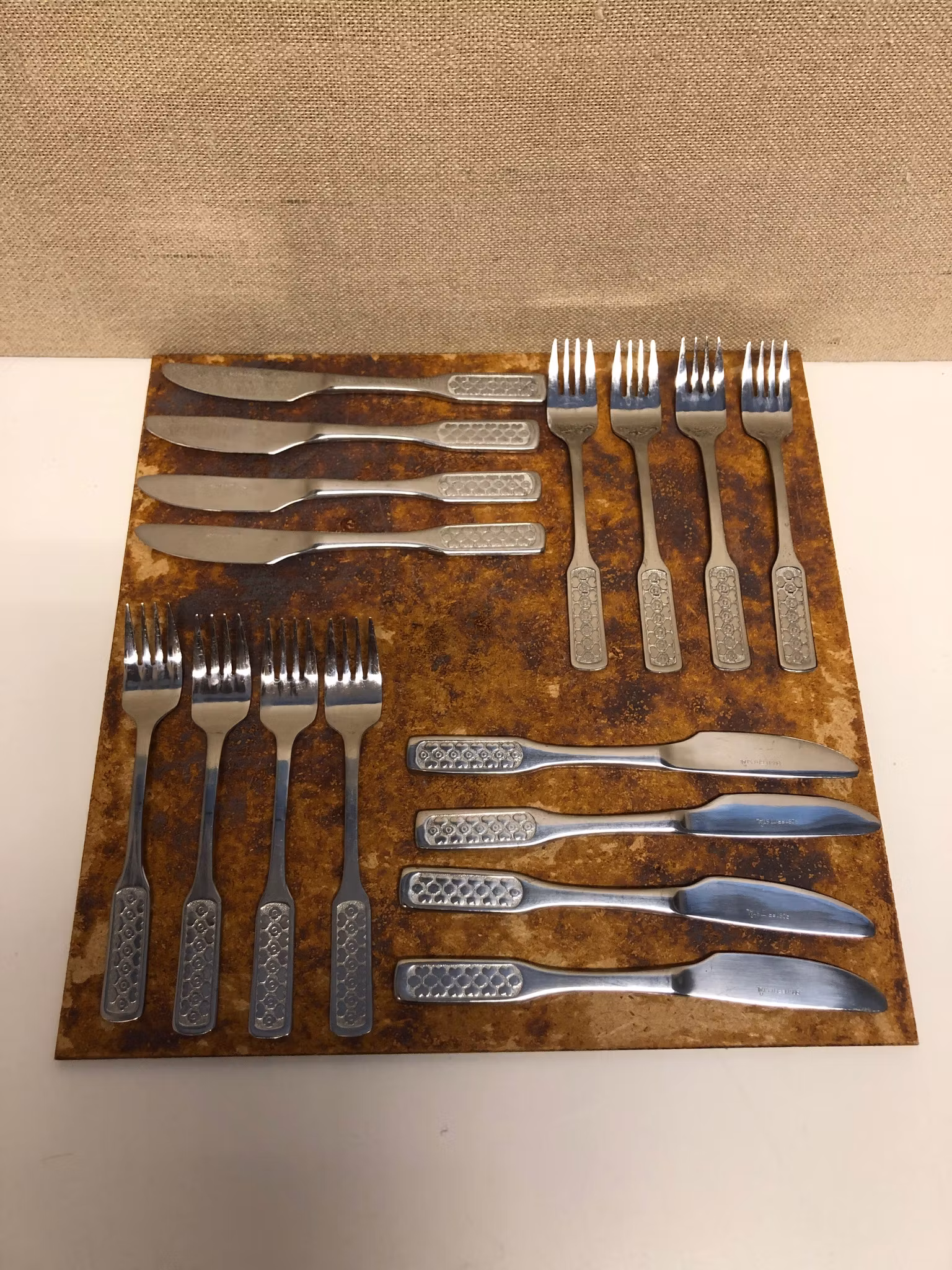 SMÖRGÅSBESTICK ”Hjärteblom” 16 del, rostfritt, 1960/70-tal.