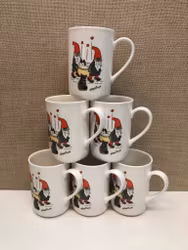 ROLF BERG. Mugs 6 pcs. ceramic, Duka, 2000s.