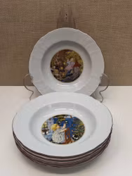 DJUPTALLRIKAR 6 st. keramik, efter Jenny Nyström, Kalmar läns museum, 1900-talets slut.