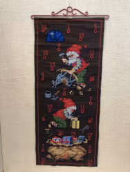 ADVENT CALENDAR, textile, hand-embroidered, last quarter of the 20th century.