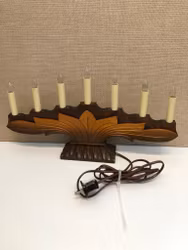 ADVENT CANDLEHOLDER, wood, PH 52 Philips, mid-20th century.