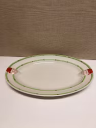 DISPLAY DISH, flint, hand-painted, "Merry Christmas", Gustavsberg.