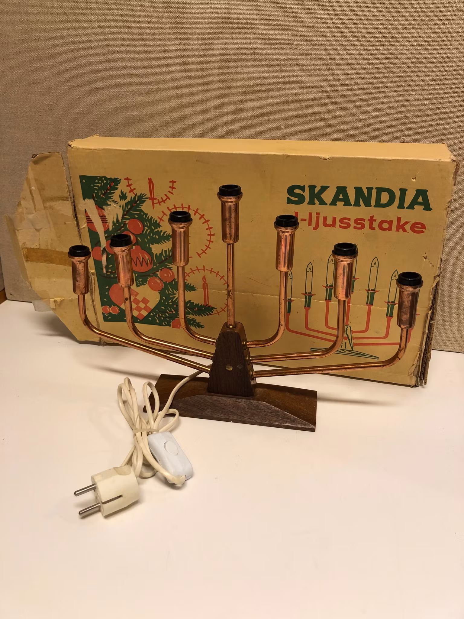ADVENTSLJUSSTAKE, metall/teak, Skandia, 1960/70-tal.
