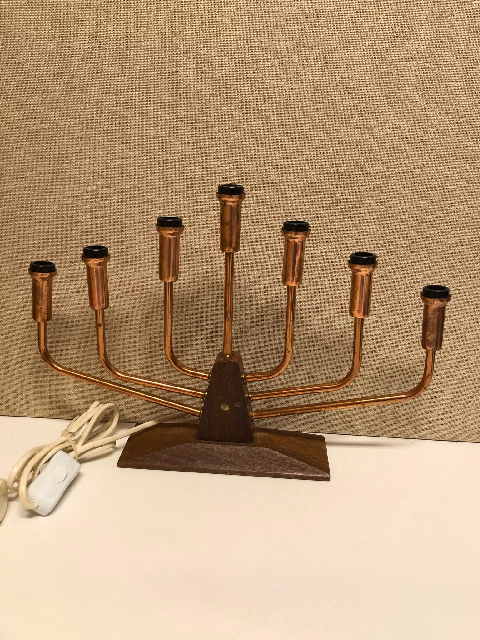 ADVENTSLJUSSTAKE, metall/teak, Skandia, 1960/70-tal.