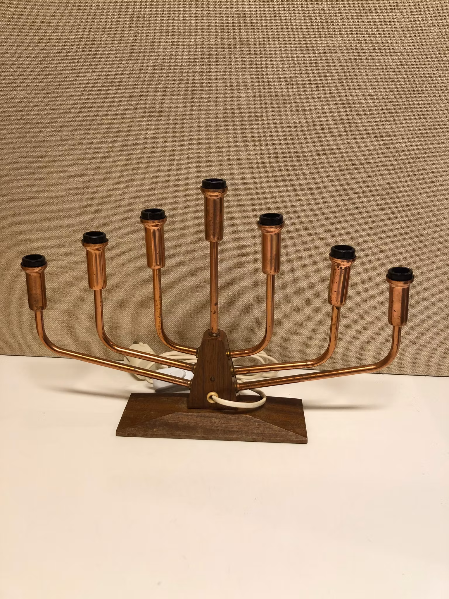 ADVENTSLJUSSTAKE, metall/teak, Skandia, 1960/70-tal.