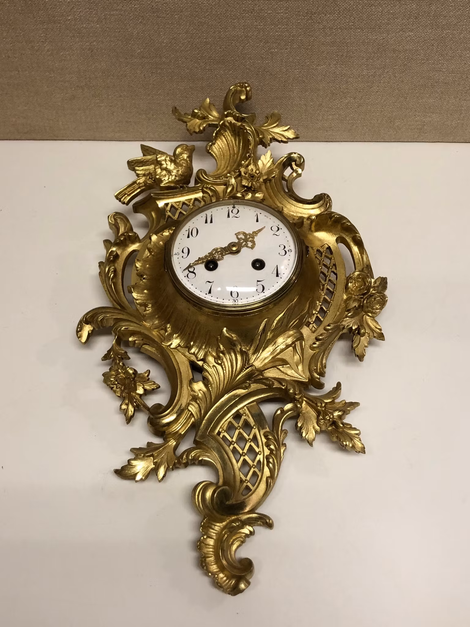 VÄGGUR, förgylld mässing, "Kartellur", Japy Feres, Louis XVI-stil, Frankrike, 1900-tal.