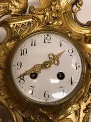 VÄGGUR, förgylld mässing, "Kartellur", Japy Feres, Louis XVI-stil, Frankrike, 1900-tal.