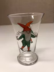 SANTA CLAUS GLASS, hand-blown, hand-painted, first half of the 20th century.