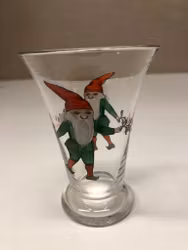SANTA CLAUS GLASS, hand-blown, hand-painted, first half of the 20th century.