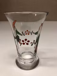 TOMTEGLAS, handblåst, handmålad, 1900-talets första del.
