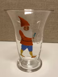 TOM GLASS, hand-blown, hand-painted, "Merry Christmas", first half of the 20th century.