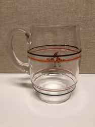 SERVING POT, glass, hand-blown, "Christmas motif", first half of the 20th century.