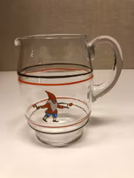 SERVING POT, glass, hand-blown, "Christmas motif", first half of the 20th century.