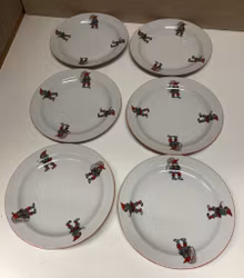 DINING PLATES 6 pcs. PLUS ASSIETTE 4 pcs. porsin, "Christmas motif", Wawel l, Poland.