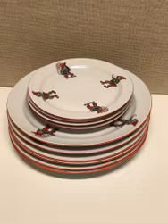 DINING PLATES 6 pcs. PLUS ASSIETTE 4 pcs. porsin, "Christmas motif", Wawel l, Poland.