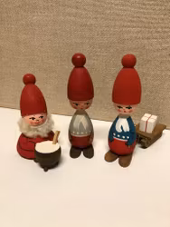 FIGURINES 6 pieces, wood, including Santa Claus, second half of the 20th century.