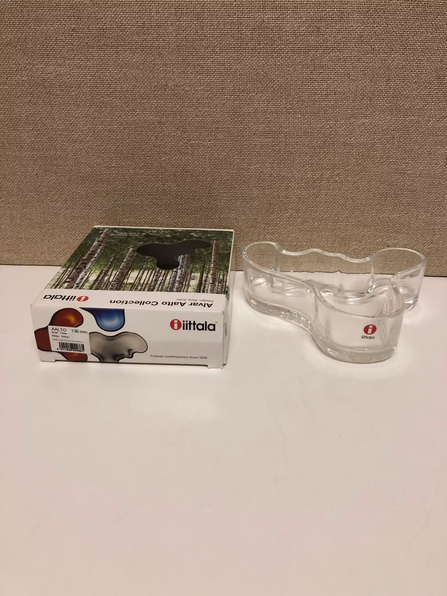 ALVAR AALTO. Vas, glas, "Savoy", originalkartong, Iittala, Finland.