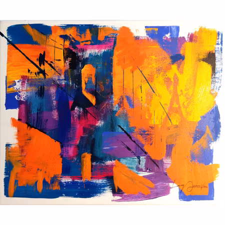 "Bridge I" av Crisis  Akryl på duk, 50x60cm